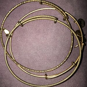 Alex and Ani Rafaelian gold set of 3 bracelets.